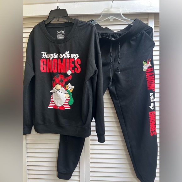 weekend soul Other - Hanging with my Gnomies  Black Sweatshirt Jogger pants Pajama Holiday Christmas